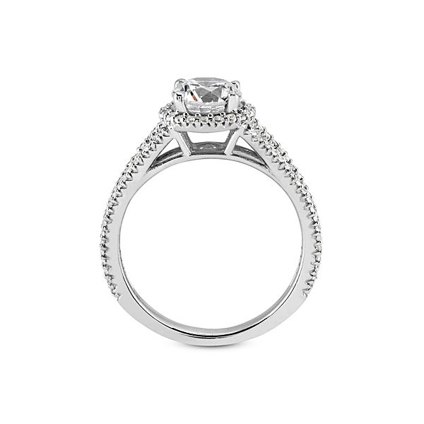 Spilt Shank Halo Diamond Engagement Ring Image 3 The Ring Austin Round Rock, TX