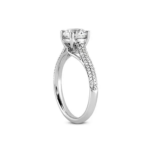 Pave Set Diamond Engagement Ring Image 2 The Ring Austin Round Rock, TX
