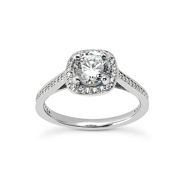 Square Halo with Round Center Diamond Engagement Ring The Ring Austin Round Rock, TX