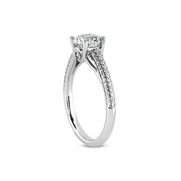Pave Set Diamond Engagement Ring Image 2 The Ring Austin Round Rock, TX