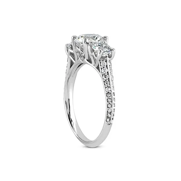 White Gold Three Stone Style Engagement Ring Image 2 The Ring Austin Round Rock, TX