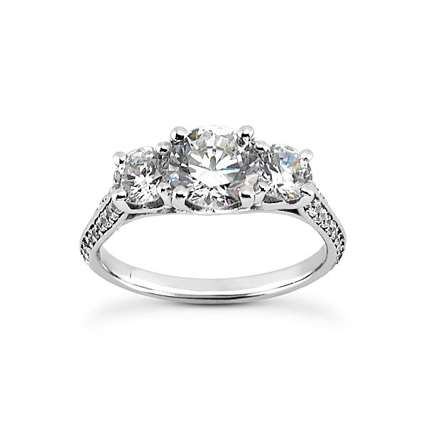 White Gold Three Stone Style Engagement Ring The Ring Austin Round Rock, TX