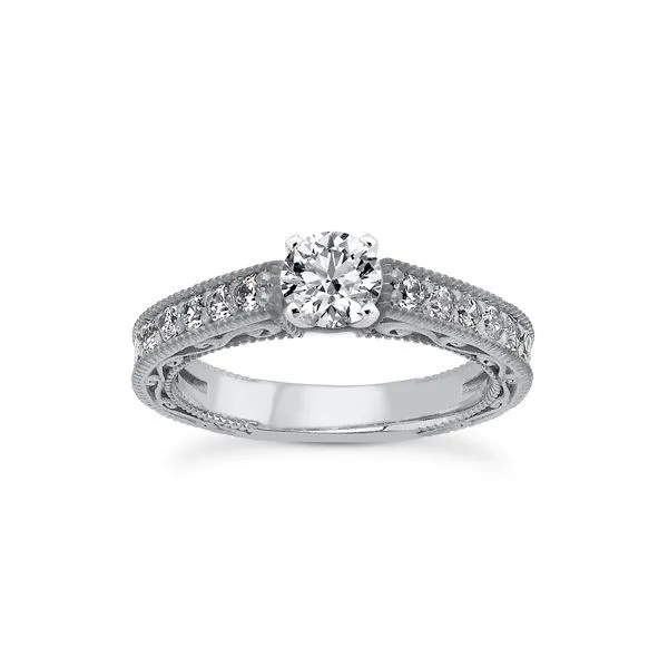 Side Shank Design Diamond Engagement Ring The Ring Austin Round Rock, TX