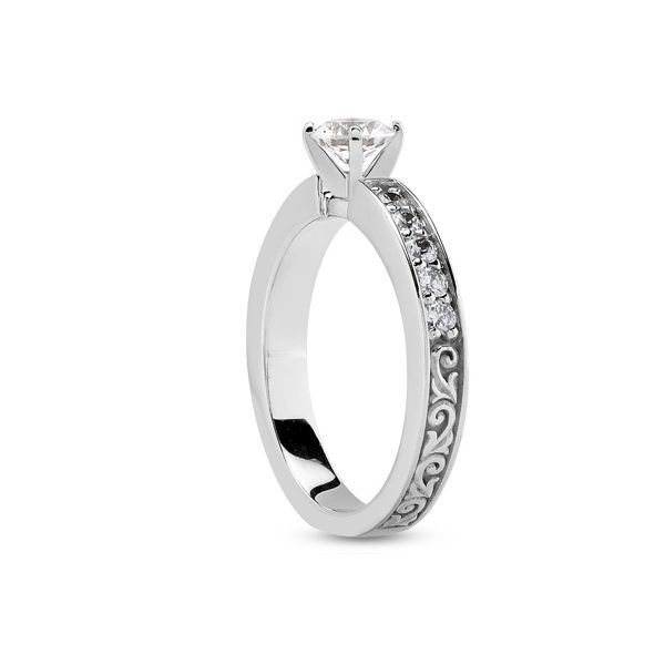 Bead Set Diamond Engagement Ring Image 2 The Ring Austin Round Rock, TX