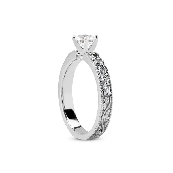 1/3CTW 14K WG Engraved Engagement Ring Image 2 The Ring Austin Round Rock, TX