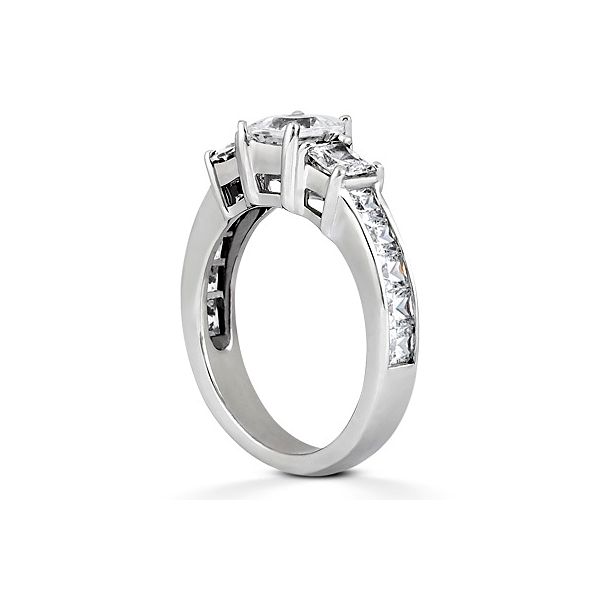 Three stone princess ring with channel diamonds | The Ring Austin ...