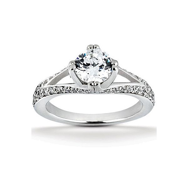 Fancy split shank diamond engagement ring The Ring Austin Round Rock, TX