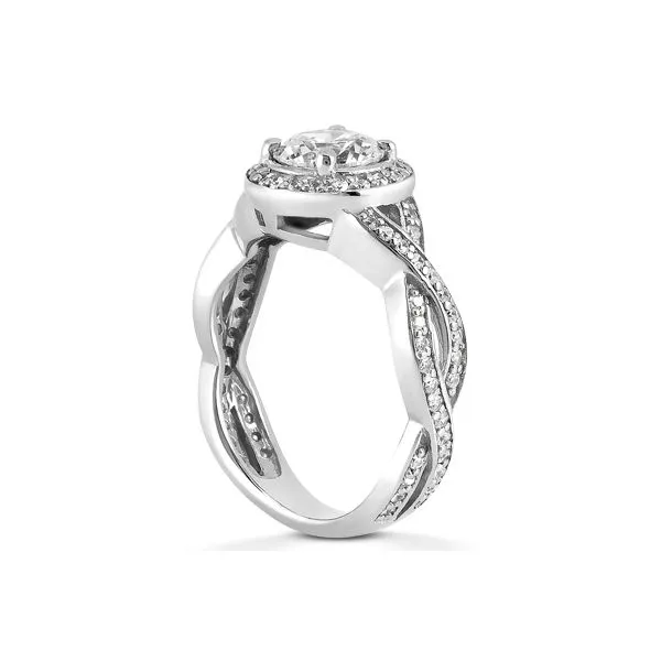 Twist shank round halo engagement ring Image 2 The Ring Austin Round Rock, TX