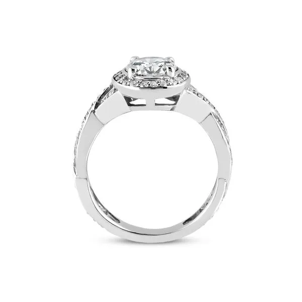 Twist shank round halo engagement ring Image 3 The Ring Austin Round Rock, TX