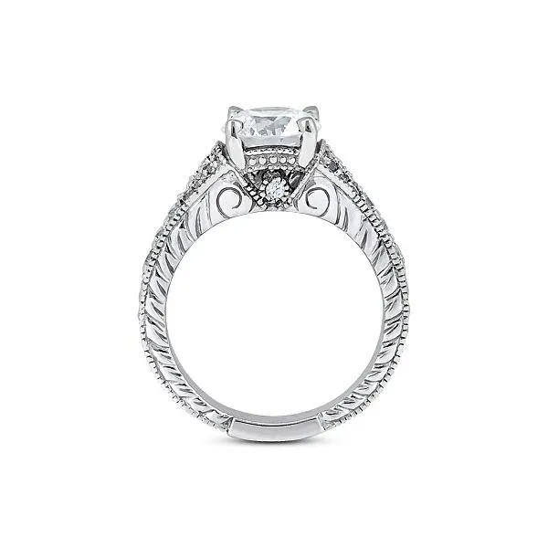 Pave set diamond engagement ring with split top Image 3 The Ring Austin Round Rock, TX