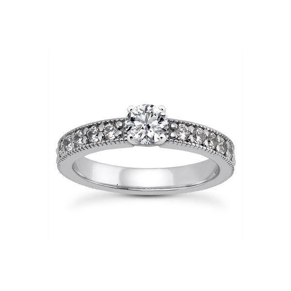 Diamond engagement ring with milgrain edge Image 2 The Ring Austin Round Rock, TX