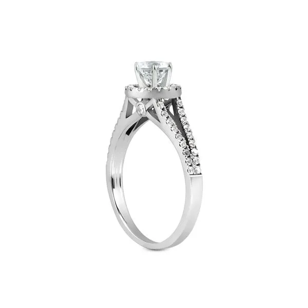 Split shank halo diamond engagement ring Image 2 The Ring Austin Round Rock, TX