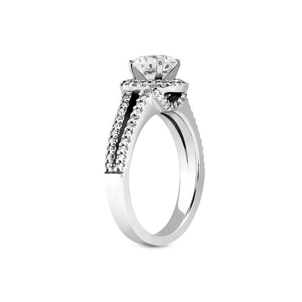 Engagement ring with diamond halo split shank Image 2 The Ring Austin Round Rock, TX