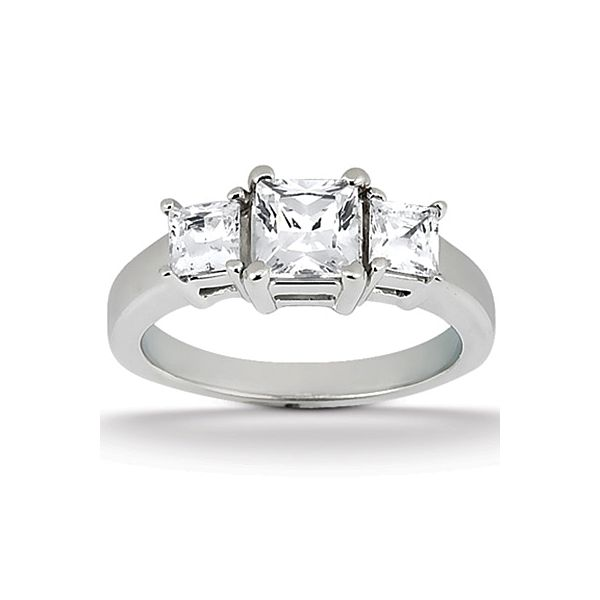 Three Stone Princess Cut Style Engagement Ring The Ring Austin Round Rock, TX
