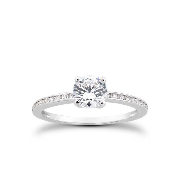 Petite Channel Set Diamond Engagement Ring The Ring Austin Round Rock, TX