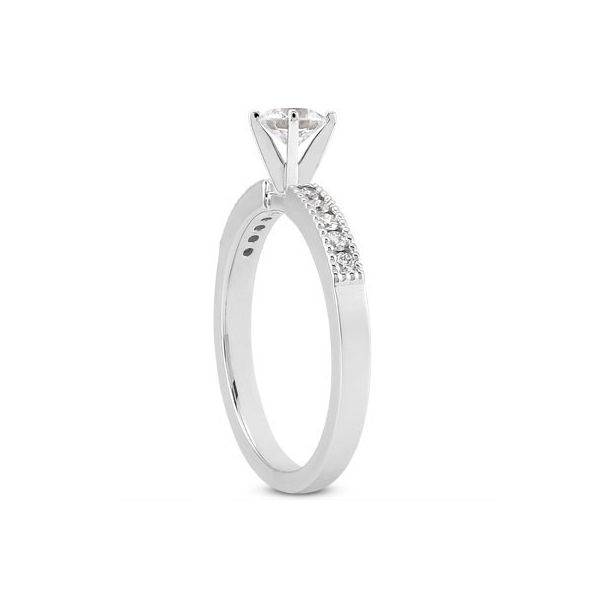 Milgrain Channel Set Diamond Engagement Ring Image 2 The Ring Austin Round Rock, TX