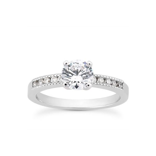 Milgrain Channel Set Diamond Engagement Ring The Ring Austin Round Rock, TX