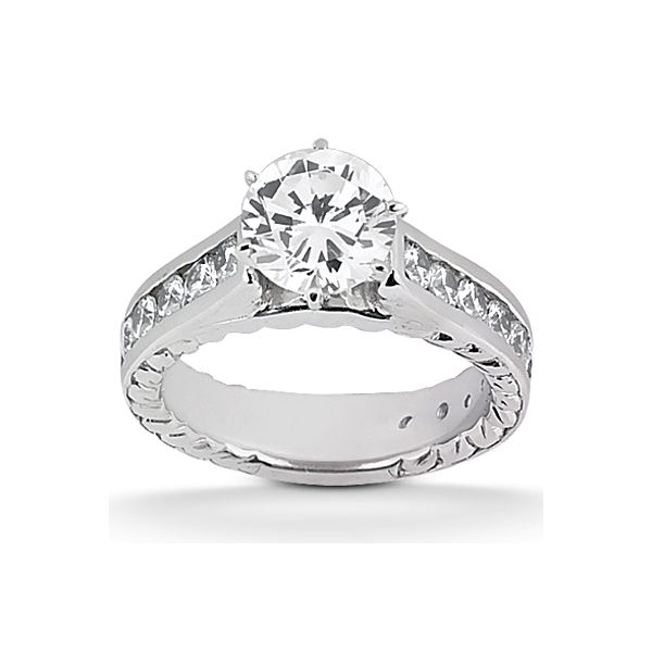 Channel Set Diamond Engagement Ring with Edge Design Image 2 The Ring Austin Round Rock, TX