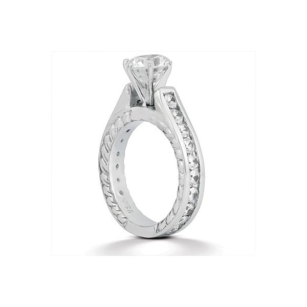 Channel Set Diamond Engagement Ring with Edge Design The Ring Austin Round Rock, TX
