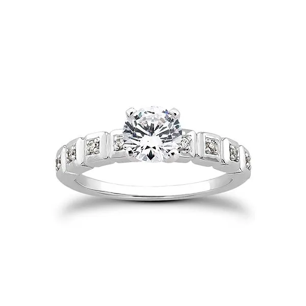 Contemporary Petite Diamond Engagement Ring The Ring Austin Round Rock, TX