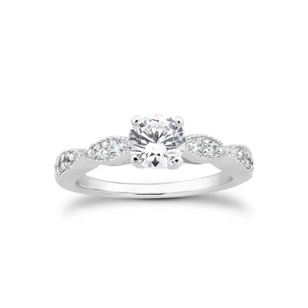 Scalloped Milgrain Diamond Engagement Ring The Ring Austin Round Rock, TX