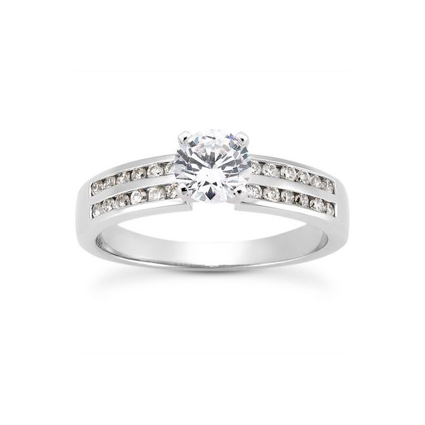 Two Row Channel Set Engagement Ring The Ring Austin Round Rock, TX
