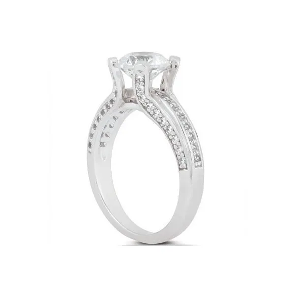 5/8CTW 14K WG Three Sided Diamond Shank Engagement Ring Image 2 The Ring Austin Round Rock, TX