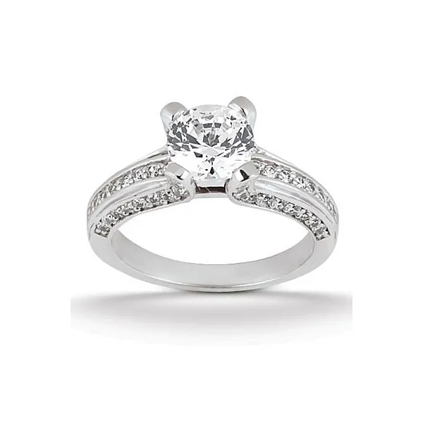 5/8CTW 14K WG Three Sided Diamond Shank Engagement Ring The Ring Austin Round Rock, TX