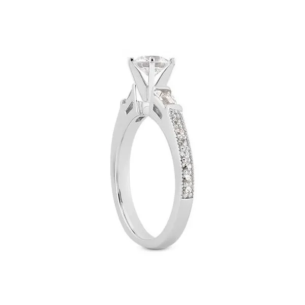 Round and Baguette Diamond Engagement Ring Image 2 The Ring Austin Round Rock, TX