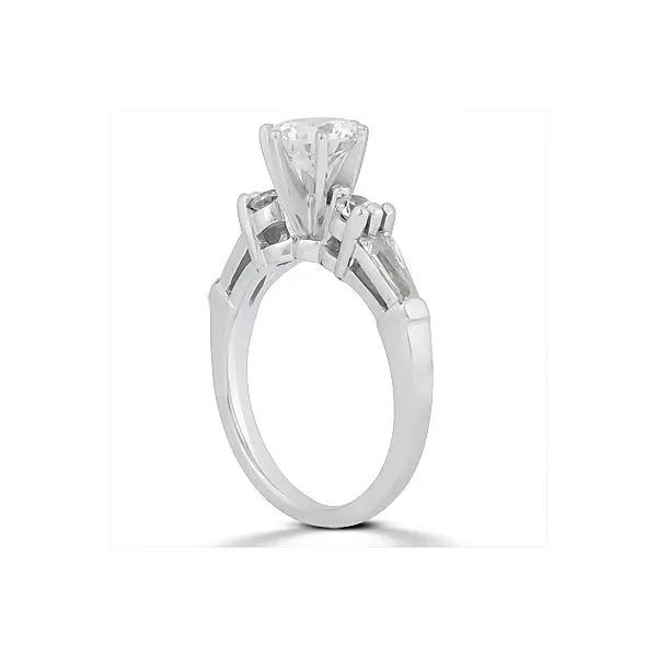 Baguette Style Diamond Engagement Ring Image 2 The Ring Austin Round Rock, TX