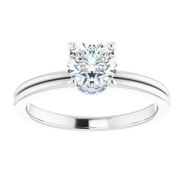 Plain Band Engagement Ring with Accent Diamond The Ring Austin Round Rock, TX