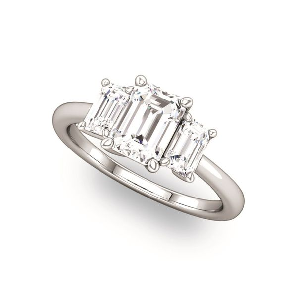Emerald Cut Three Stone Style Engagement Ring The Ring Austin Round Rock, TX