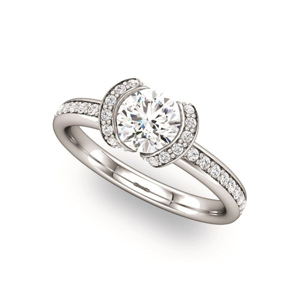 Half Bezel Diamond Engagement Ring The Ring Austin Round Rock, TX
