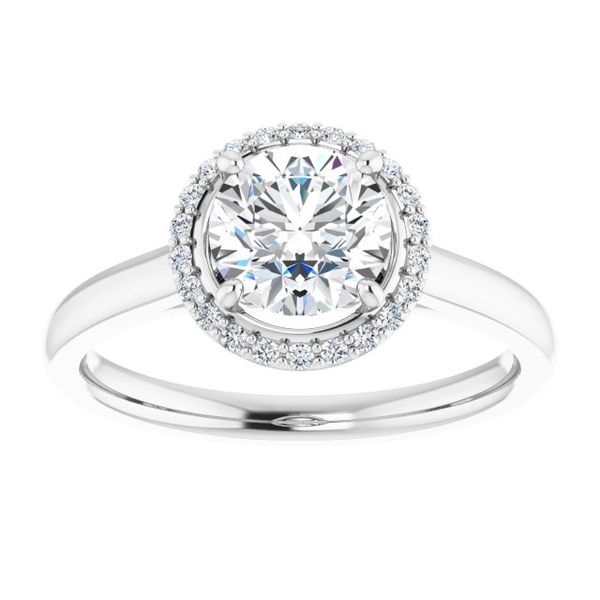 Petite Halo Diamond Engagement Ring The Ring Austin Round Rock, TX