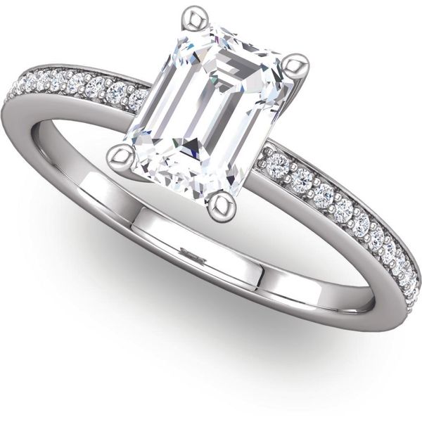 Emerald Center Diamond Engagement Ring The Ring Austin Round Rock, TX