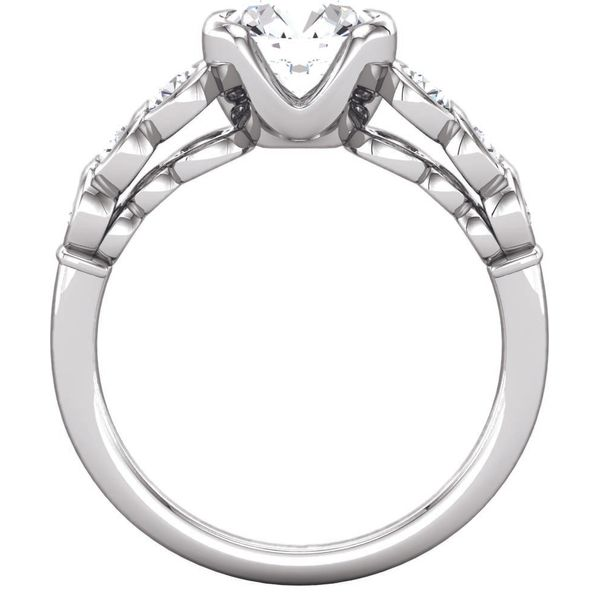 Half Bezel Center Diamond Engagement Ring Image 3 The Ring Austin Round Rock, TX