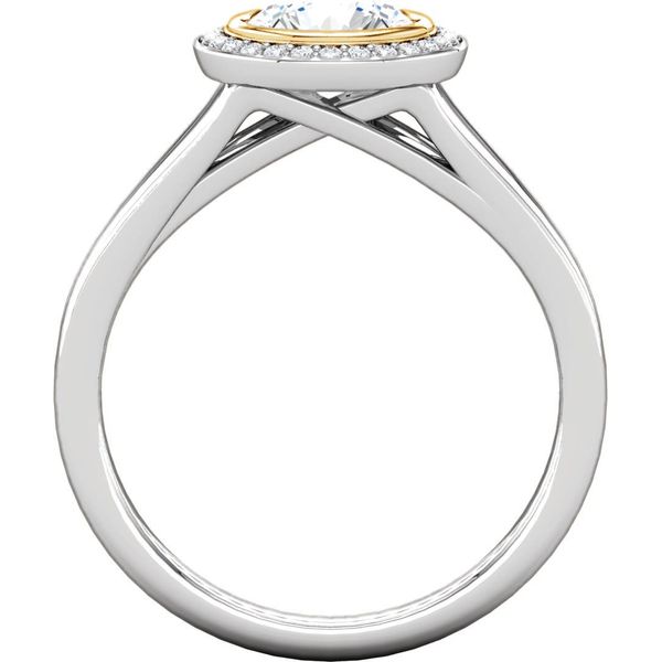 Two Tone Split Shank Bezel Diamond Engagement Ring Image 3 The Ring Austin Round Rock, TX