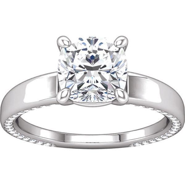 Accented Shank Diamond Engagement Ring Image 2 The Ring Austin Round Rock, TX