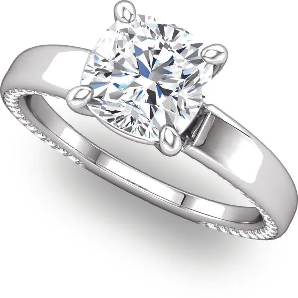 Accented Shank Diamond Engagement Ring The Ring Austin Round Rock, TX