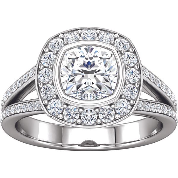 Split Shank Halo Engagement Ring Image 2 The Ring Austin Round Rock, TX