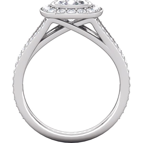 Split Shank Halo Engagement Ring Image 3 The Ring Austin Round Rock, TX