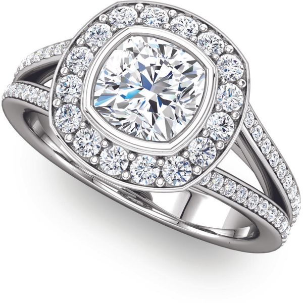 Split Shank Halo Engagement Ring The Ring Austin Round Rock, TX