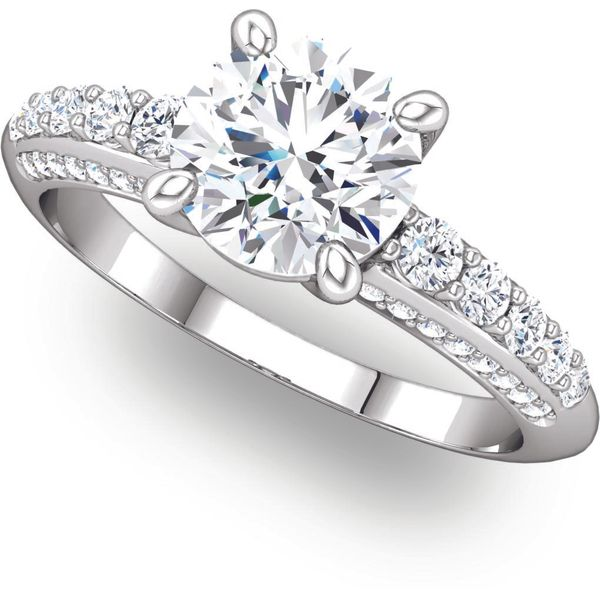 3/8 ctw Side Accents Engagement Ring The Ring Austin Round Rock, TX