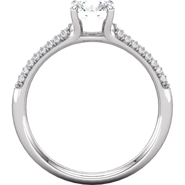 Three Row Pave Engagement Ring Image 3 The Ring Austin Round Rock, TX