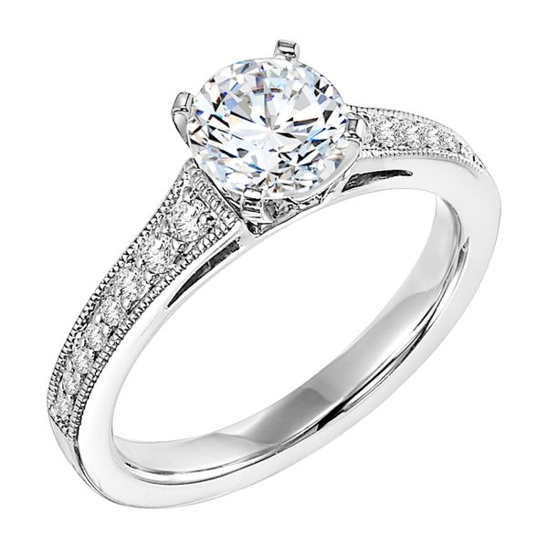 Milgrain Accent Engagement Ring The Ring Austin Round Rock, TX