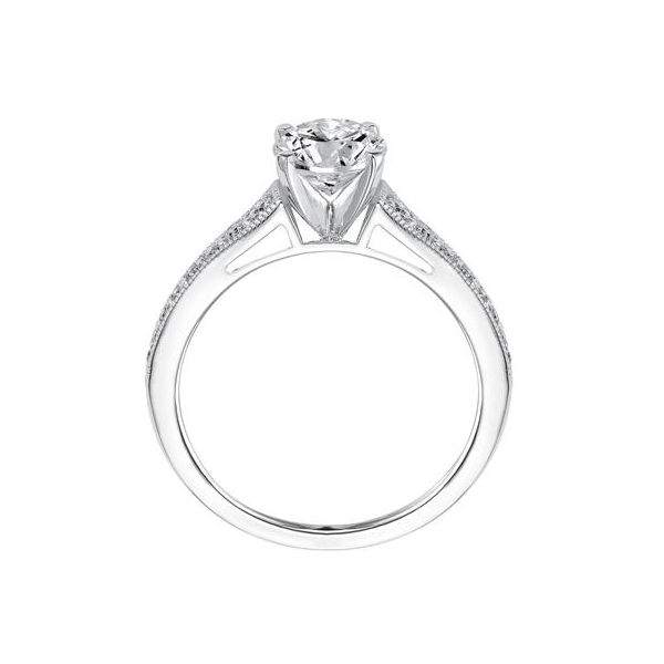 14K White Gold Mil Grain Diamond Engagement Ring Image 3 The Ring Austin Round Rock, TX