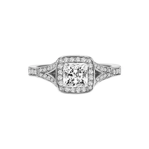 Square Halo Split Shank Engagement Ring Image 2 The Ring Austin Round Rock, TX