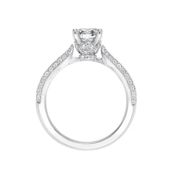 Two Row Cathedral Fancy Crown Engagement Ring Image 2 The Ring Austin Round Rock, TX
