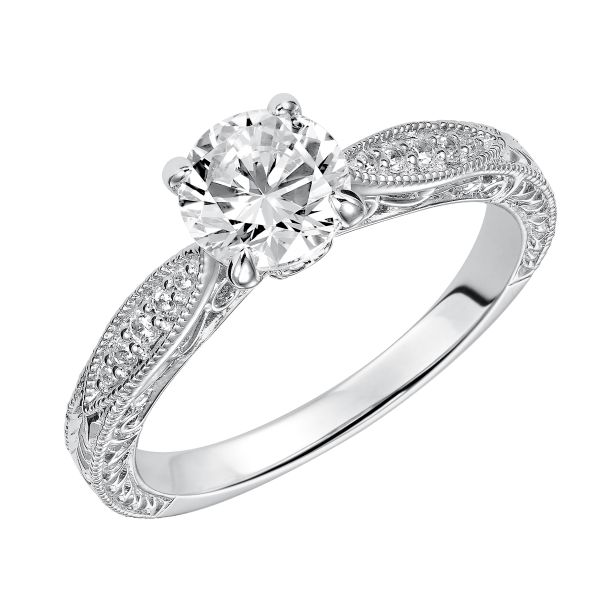 Milgrain Edge Diamond Engagement Ring The Ring Austin Round Rock, TX