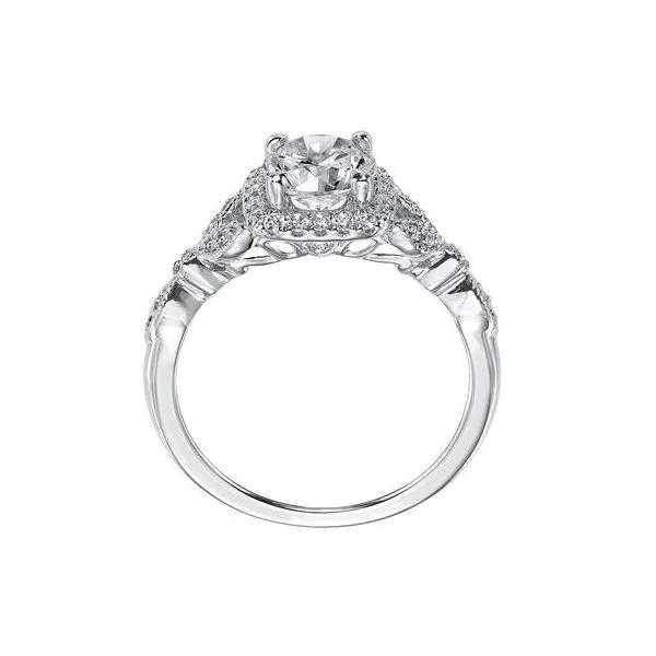 Square Halo with Fancy Shank Engagement Ring Image 3 The Ring Austin Round Rock, TX